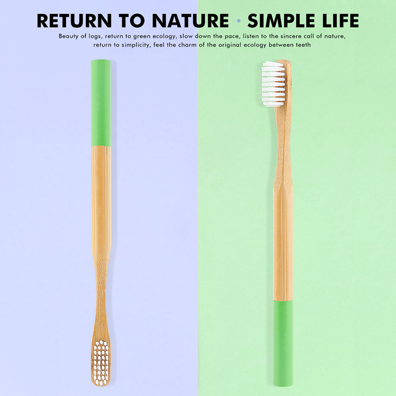 Cylindrical paint rainbow bamboo toothbrush TGN Toothbrush Manufacturers