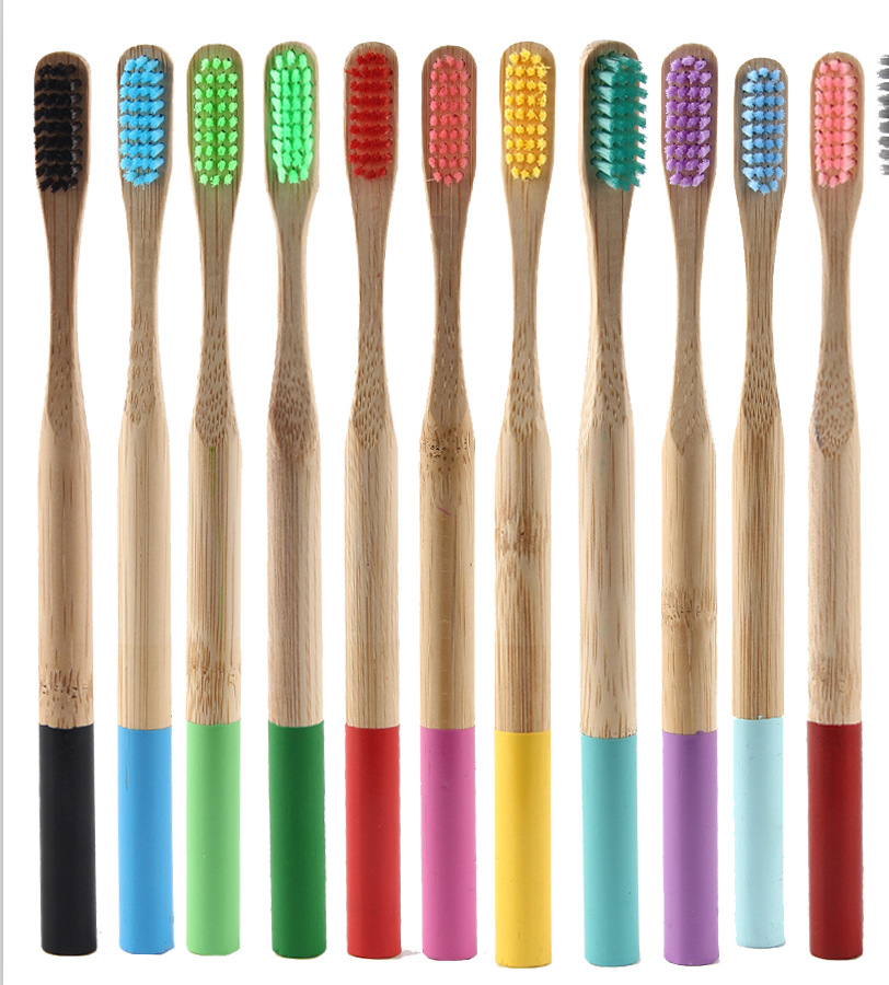 Colored round handle original bamboo toothbrush TGN Toothbrush