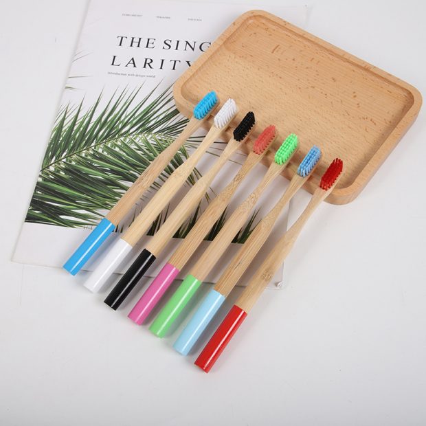 Nylon brush bamboo wood toothbrush (2)